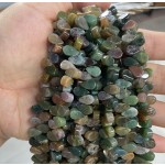 No_16_Natural Indian Agate Flat Center Drilled (short) Teardrop Bead_5*9mm_(Sold Per Strand)