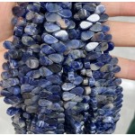 No_27_Natural Blue Lace Stone Flat Center Drilled (short) Teardrop Bead_5*9mm_(Sold Per Strand)