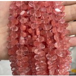 No_2_Synthetic Watermelon Red Crystal Flat Hole Teardrop Bead_5*9mm_(Sold Per Strand)