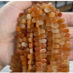 No_3_Natural Red Aventurine Flat Center Drilled (short) Teardrop Bead_5*9mm_(Sold Per Strand)
