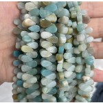No_8_Natural Amazonite Flat Center Drilled (short) Teardrop Bead_5*9mm_(Sold Per Strand)