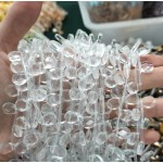 No_99_Synthetic White Crystal Faceted Center Drilled (short) Flat Teardrop Bead_8*12mm _(Sold Per Strand)