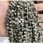 No_9_Natural Dalmatian Stone Stone Flat Center Drilled (short) Teardrop Bead_5*9mm_(Sold Per Strand)