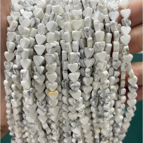 No_1018_Natural White Turquoise Flat Heart_6mm_(Sold Per Strand)
