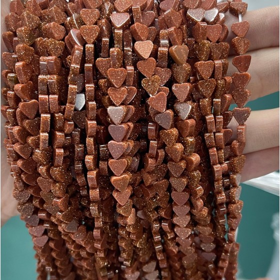 No_1021_Synthetic Goldstone Flat Heart_6mm_(Sold Per Strand)