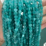 No_1032_Enhanced Amazonite Color Chalcedony Flat Heart_6mm_(Sold Per Strand)