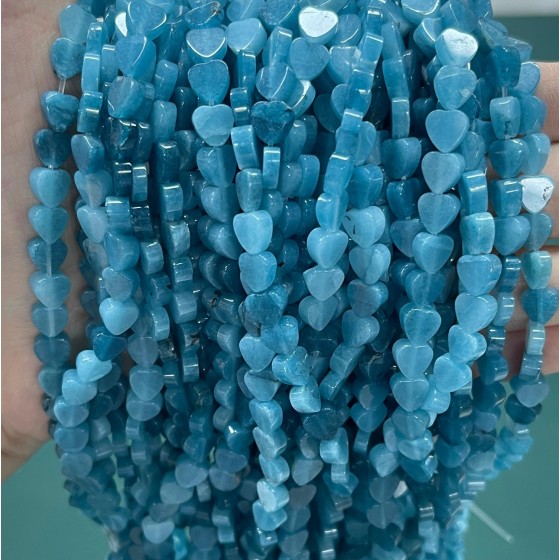 No_1035_Enhanced Ink Blue Chalcedony Flat Heart_6mm_(Sold Per Strand)