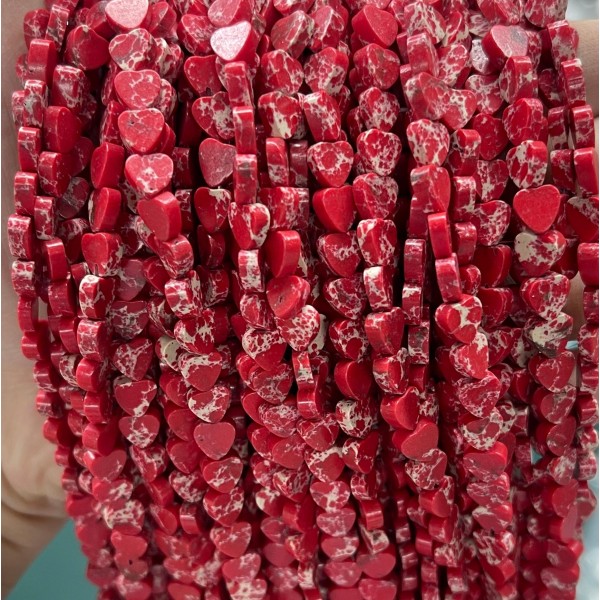 No_1038_Synthetic Red Imperial Jasper Flat Heart_6mm_(Sold Per Strand)