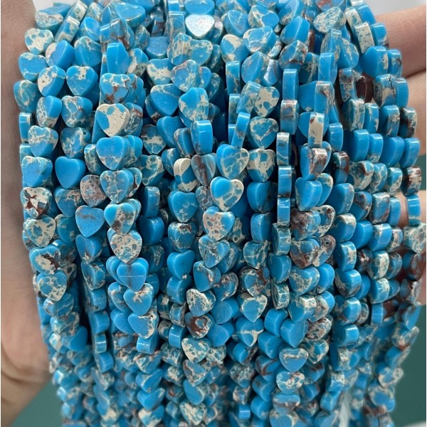 No_1039_Synthetic Blue Imperial Jasper Flat Heart_6mm_(Sold Per Strand)