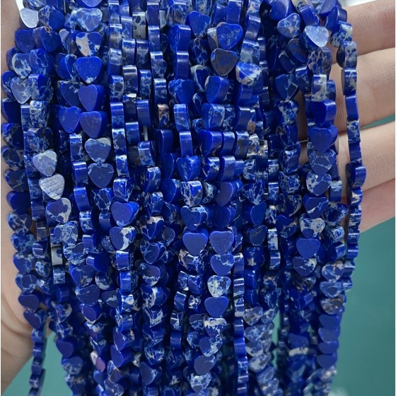 No_1044_Synthetic Dark Blue Imperial Jasper Flat Heart_6mm_(Sold Per Strand)