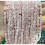 No_1054_Natural Rose Quartz Rice Beads_5*8mm_(Sold Per Strand)
