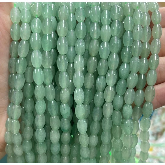 No_1065_Natural Green Aventurine Rice Beads_5*8mm_(Sold Per Strand)