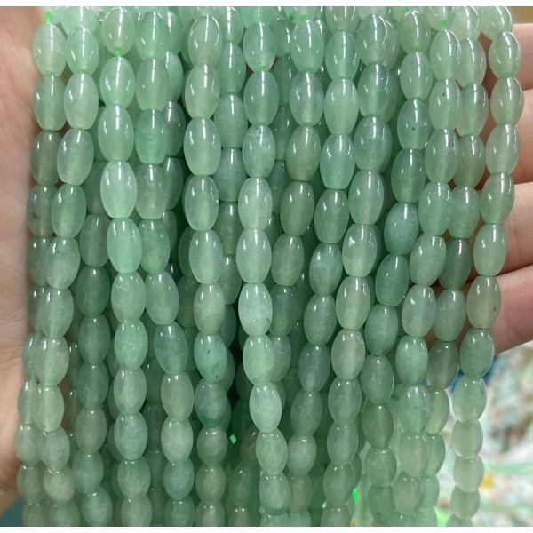 No_1065_Natural Green Aventurine Rice Beads_5*8mm_(Sold Per Strand)