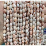 No_1073_Natural Red Network Jasper Rice Beads_5*8mm_(Sold Per Strand)