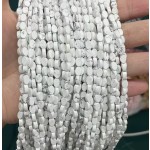 No_117_Natural White Turquoise Flat Oval Bead_6*4mm _(Sold Per Strand)