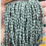 No_125_Synthetic Blue Gray Stone Flat Egg Shaped Bead_6*4mm _(Sold Per Strand)