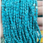 No_127_Synthetic Light Turquoise Flat Egg Shaped Bead_6*4mm _(Sold Per Strand)