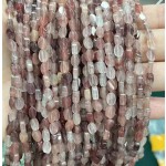 No_129_Natural Lavender Agate Flat Oval Bead_6*4mm _(Sold Per Strand)