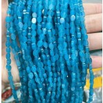 No_138_Enhanced Blue Chalcedony Flat Oval Bead_6*4mm _(Sold Per Strand)