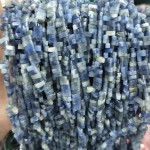 No_158_Natural Sodalite Double Hole Square Bead_5*2mm_(Sold Per Strand)