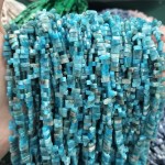 No_173_Natural Apatite Double Hole Square Bead_5*2mm_(Sold Per Strand)