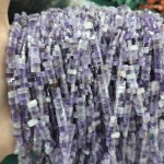 No_177_Natural Amethyst Double Hole Square Bead_5*2mm_(Sold Per Strand)