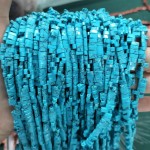 No_181_Synthetic Blue Turquoise Double Hole Square Bead_5*2mm_(Sold Per Strand)