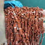 No_184_Natural Red Jasper Double Hole Square Bead_5*2mm_(Sold Per Strand)