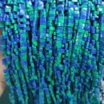 No_185_Synthetic Chrysocolla Double Hole Square Bead_5*2mm_(Sold Per Strand)