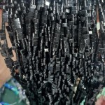 No_189_Synthetic Black Stone Double Hole Square Bead_5*2mm_(Sold Per Strand)