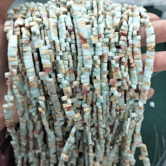 No_193_Synthetic Shoushan Stone Double Hole Square Bead_5*2mm_(Sold Per Strand)