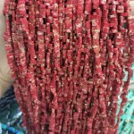 No_196_Synthetic Bright Red Imperial Jasper Double Hole Square Bead_5*2mm_(Sold Per Strand)