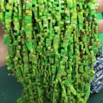 No_198_Synthetic Fruit Green Imperial Jasper Double Hole Square Bead_5*2mm_(Sold Per Strand)