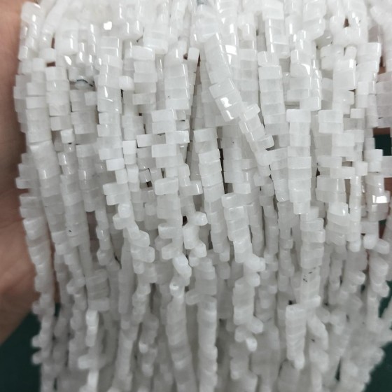 No_199_Natural White Jade Double Hole Square Bead_5*2mm_(Sold Per Strand)