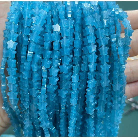 No_1119_Enhanced Blue Chalcedony Five Pointed Star_6mm_(Sold Per Strand)