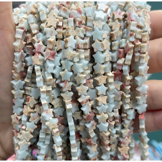 No_1120_Synthetic Shoushan Stone Five Pointed Star_6mm_(Sold Per Strand)