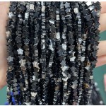 No_1133_Natural Black Striped Agate Five Pointed Star_6mm_(Sold Per Strand)