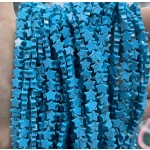 No_1137_Synthetic Blue Turquoise Five Pointed Star_6mm_(Sold Per Strand)
