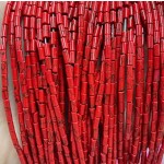 No_1145_Synthetic Red Turquoise Round Tube_2*4mm_(Sold Per Strand)