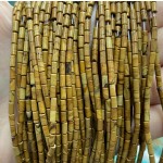 No_1158_Natural Yellow Picture Jasper Round Tube_2*4mm_(Sold Per Strand)