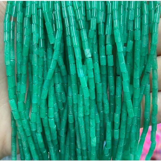 No_1166_Enhanced Green Chalcedony Round Tube_2*4mm_(Sold Per Strand)