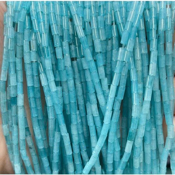 No_1168_Enhanced Light Blue Chalcedony Round Tube_2*4mm_(Sold Per Strand)