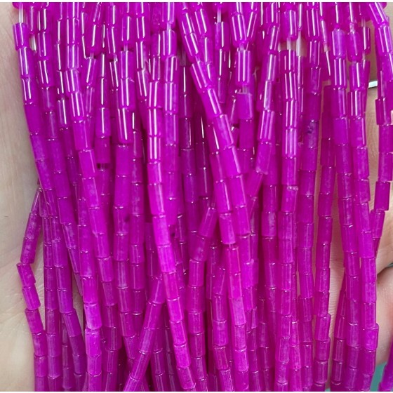 No_1172_Enhanced Purple Red Chalcedony Round Tube_2*4mm_(Sold Per Strand)