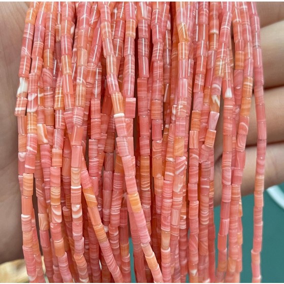 No_1175_Synthetic Rhodochrosite Round Tube_2*4mm_(Sold Per Strand)