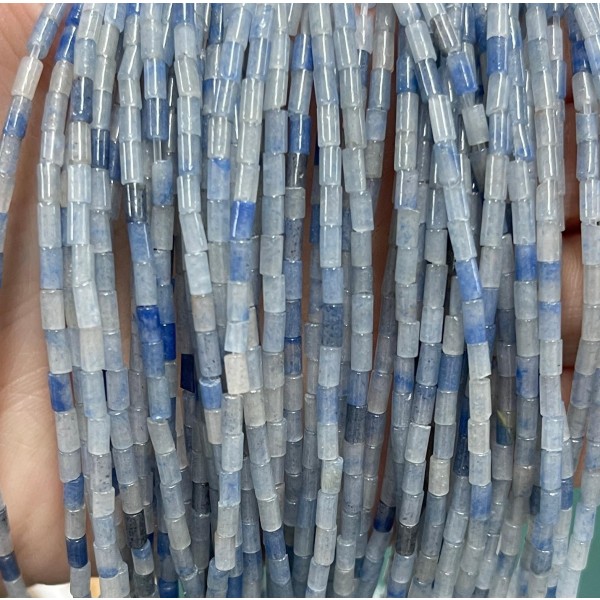 No_1178_Natural Blue Aventurine Round Tube_2*4mm_(Sold Per Strand)