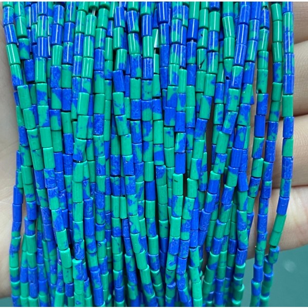 No_1187_Synthetic Chrysocolla Round Tube_2*4mm_(Sold Per Strand)