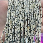 No_1189_Natural Dalmation Jasper Round Tube_2*4mm_(Sold Per Strand)