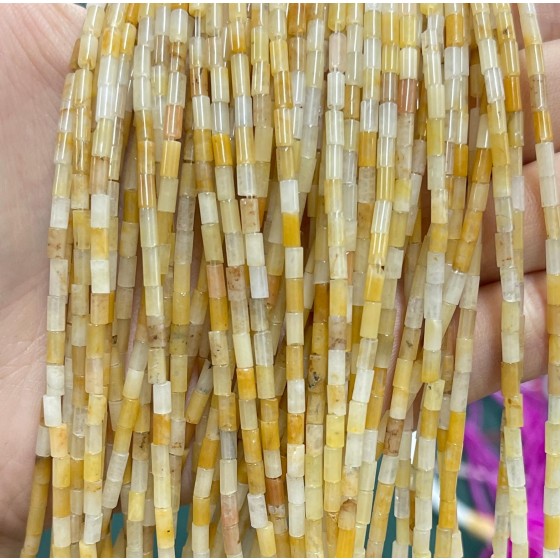 No_1204_Yellow Jade Round Tube_2*4mm_(Sold Per Strand)