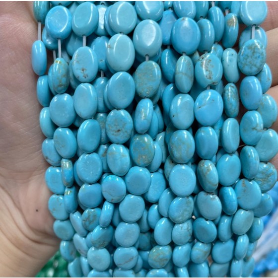 No_1221_Enhanced Blue Turquoise Egg Shaped Bead_8*10mm_(Sold Per Strand)