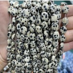 No_1235_Natural Dalmation Jasper Egg Shaped Bead_8*10mm_(Sold Per Strand)